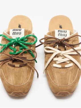 Miu Miu x New Balance 530 SL deco  mules Tan Suede Slip-On